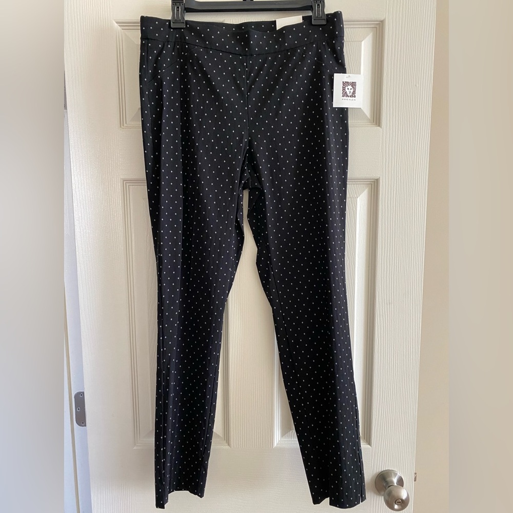 NWT Anne Klein, back and white casual slacks